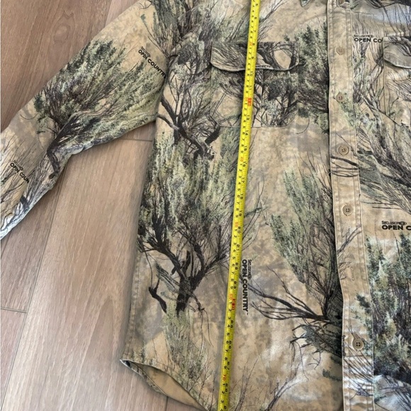 Vintage Cabelas Shirt Large Tall Green Workwear Camo Seclusion 3D Canvas Mens - Picture 8 of 8